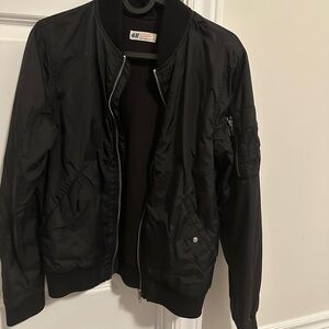 H&M Classic Black Bomber Jacket